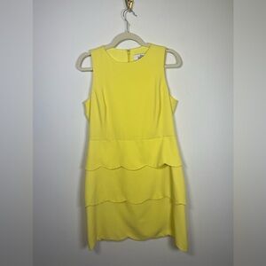 Badgley Mischka Yellow Layered Midi Dress